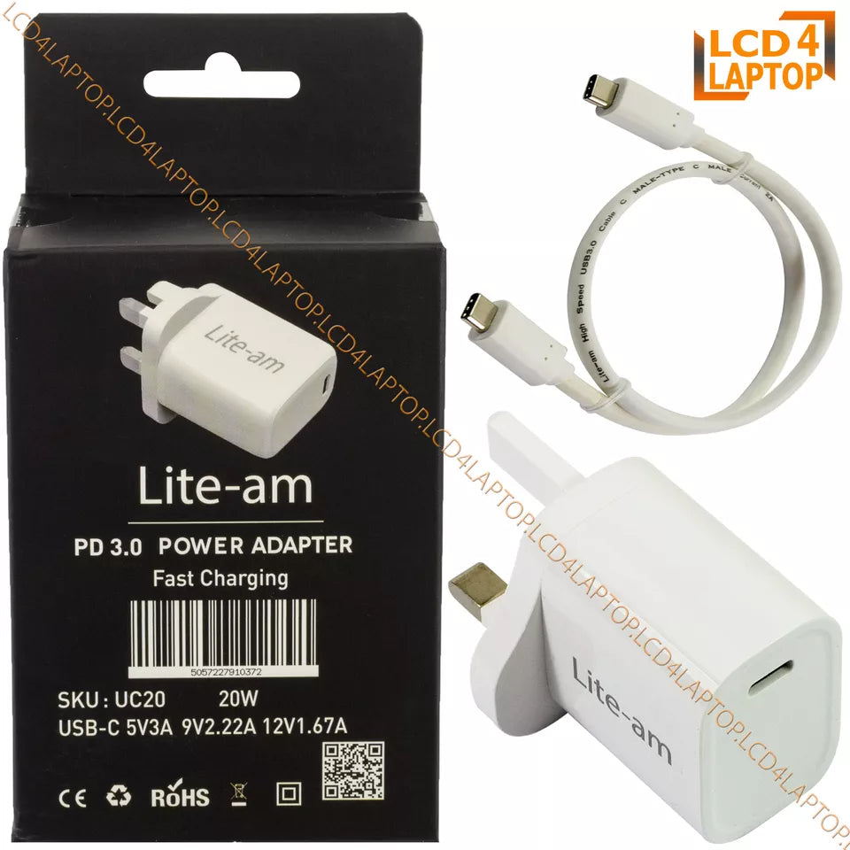 For Apple iPad 10th Gen A2696 USB C Charger 20W AC Adapter